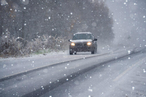 driving winter storm